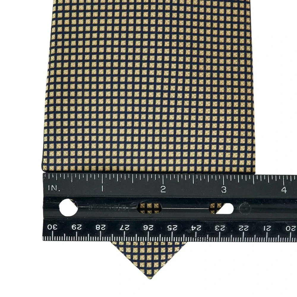 CHAPS Vintage Men's 100% Silk Necktie Designer Geometric Gold/Black Hand‎ Made